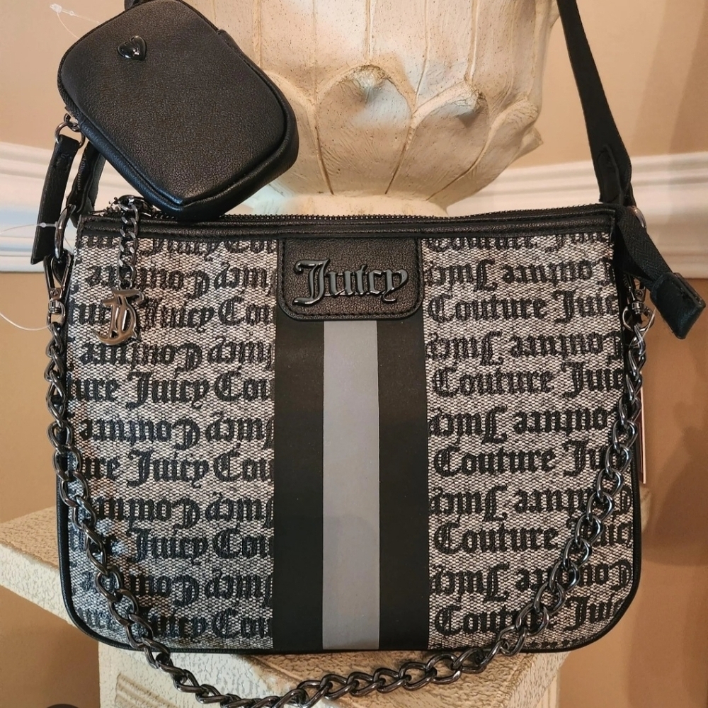 Juicy Couture Black and Gray Messenger Bag - Picture 4 of 12